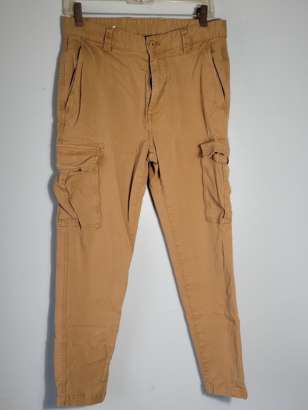 Zara Women  Tan Cargo Pants - Casual Utility Style